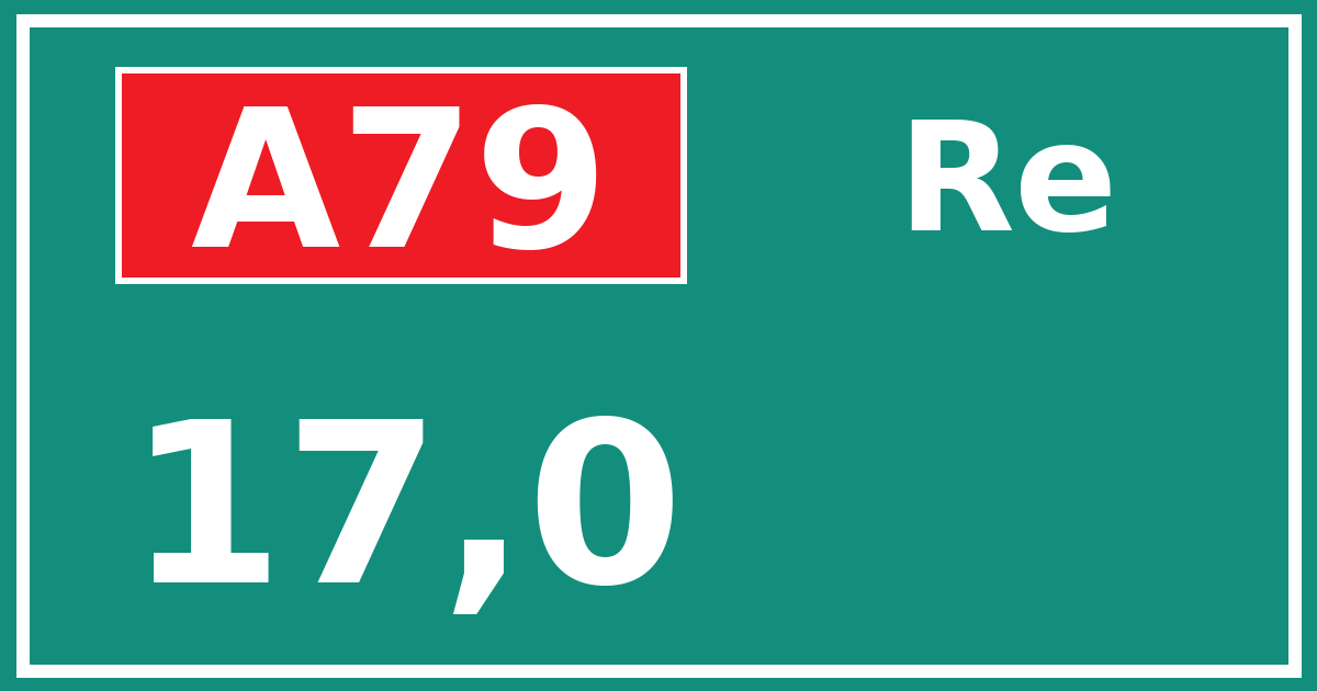 Hectometerbord A79 17,0 zijde Re