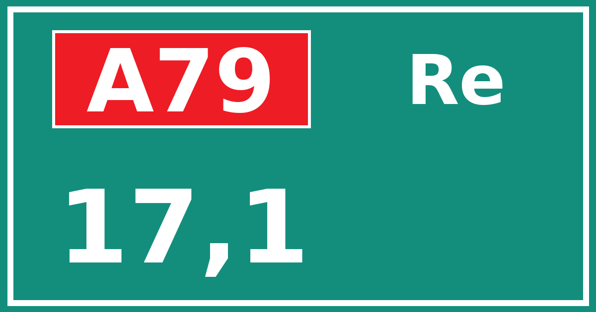 Hectometerbord A79 17,1 zijde Re