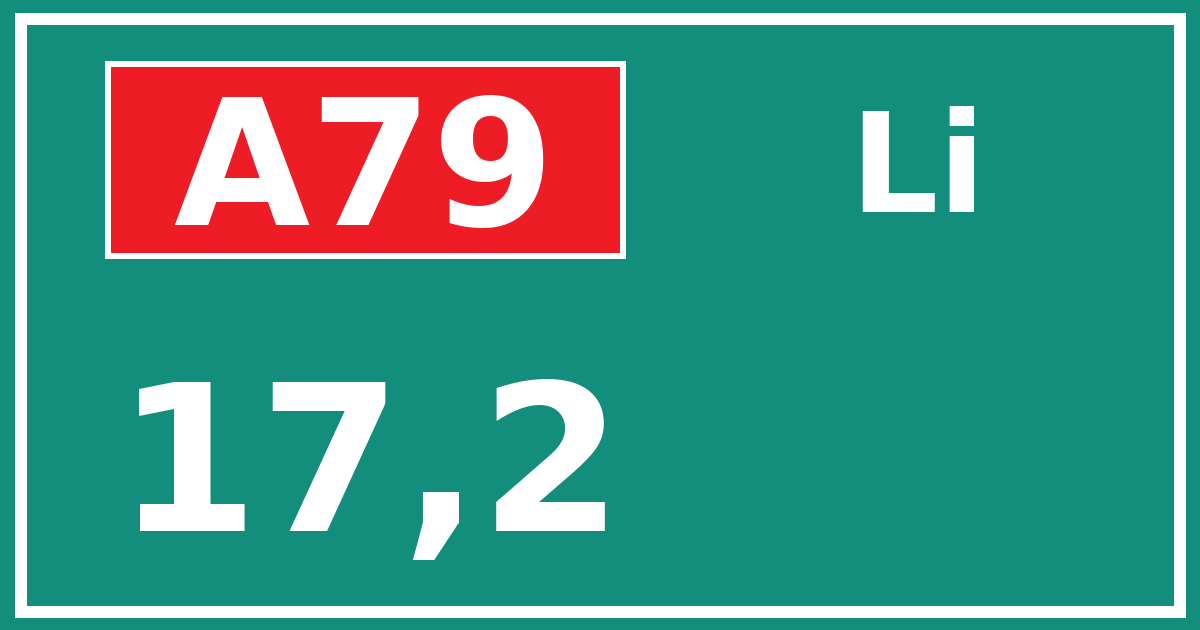 Hectometerbord A79 17,2 zijde Li