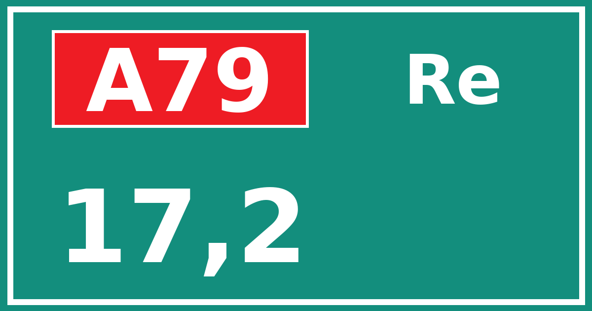 Hectometerbord A79 17,2 zijde Re