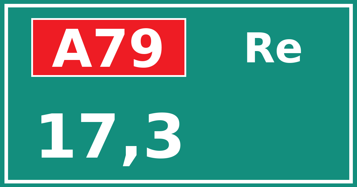 Hectometerbord A79 17,3 zijde Re