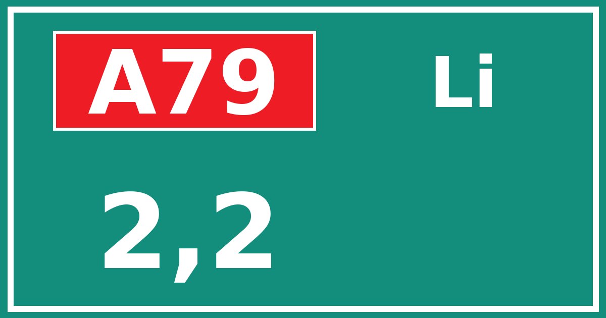 Hectometerbord A79 2,2 zijde Li