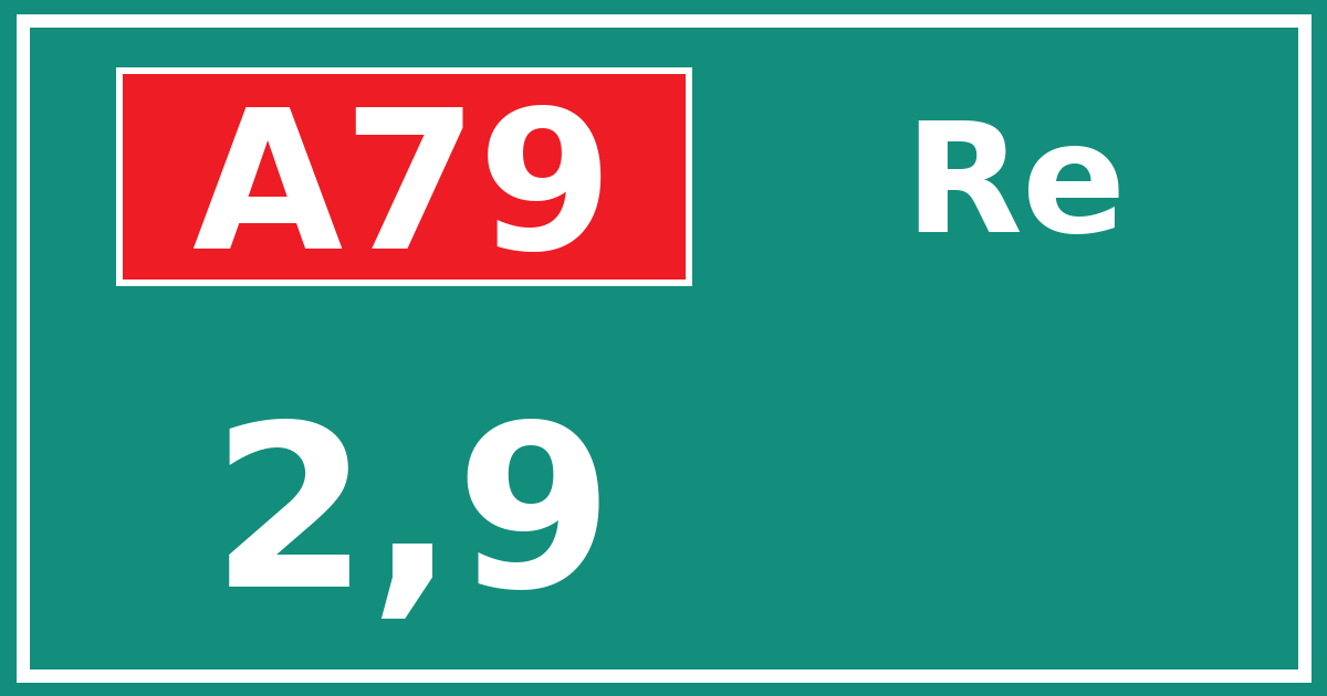 Hectometerbord A79 2,9 zijde Re