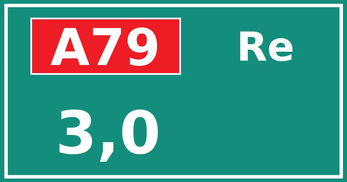 Hectometerbord A79 3,0 zijde Re