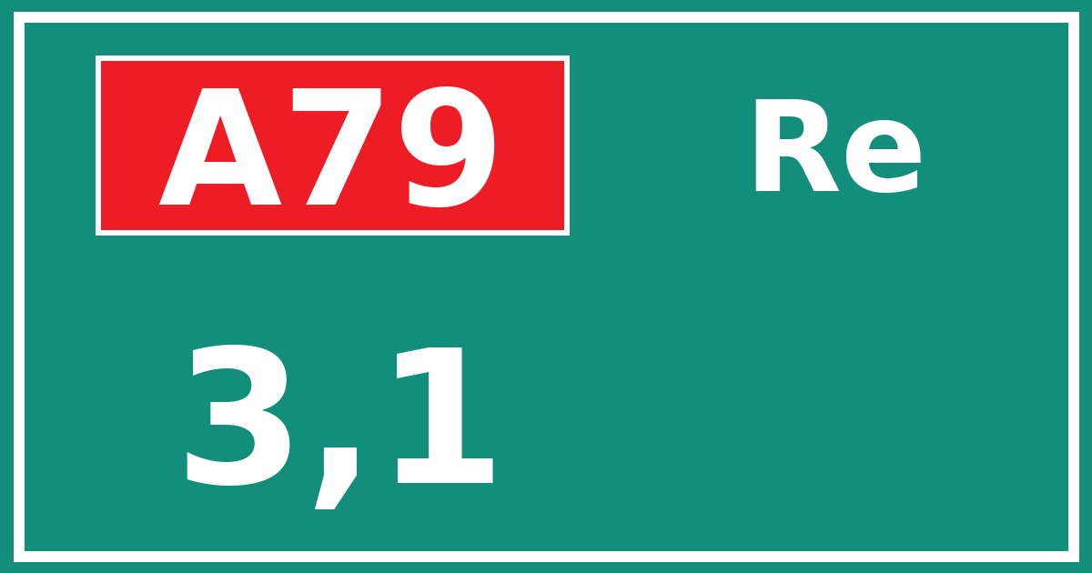 Hectometerbord A79 3,1 zijde Re