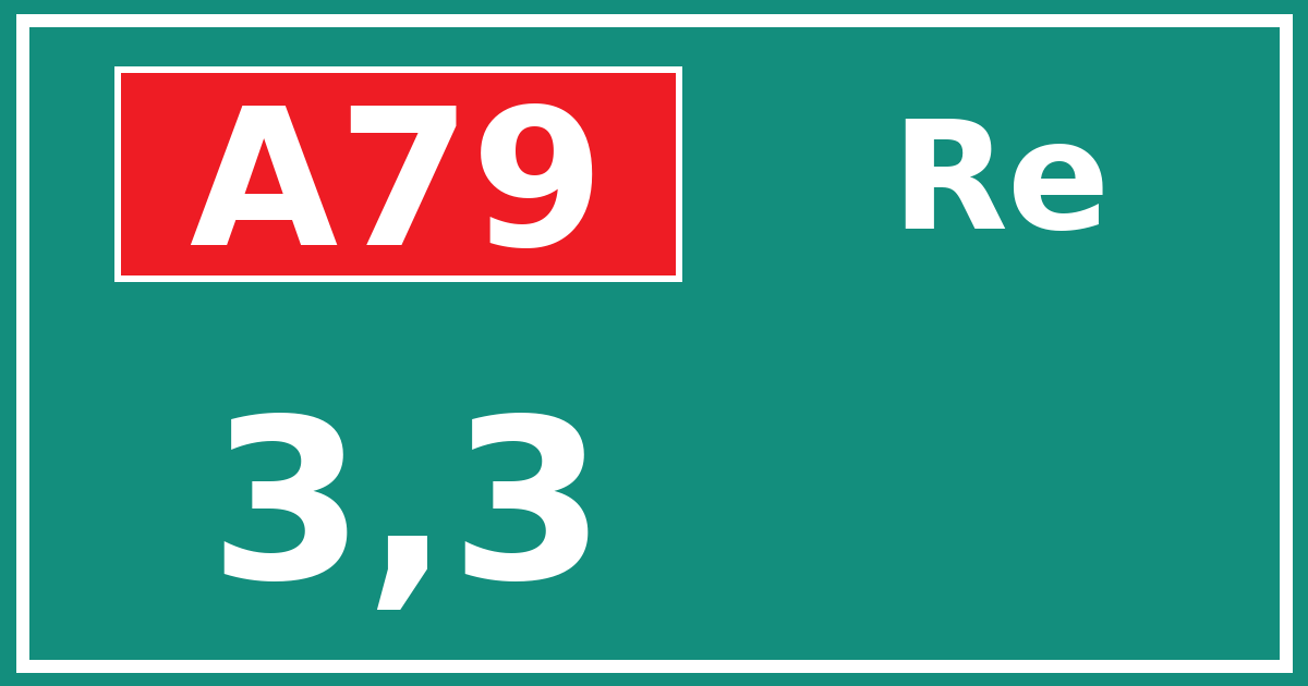 Hectometerbord A79 3,3 zijde Re