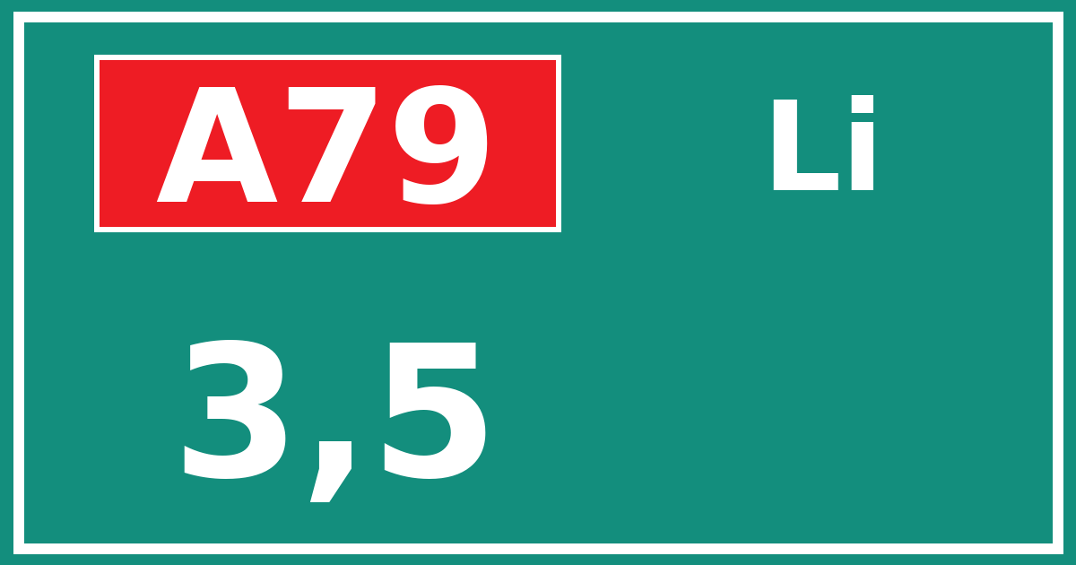 Hectometerbord A79 3,5 zijde Li