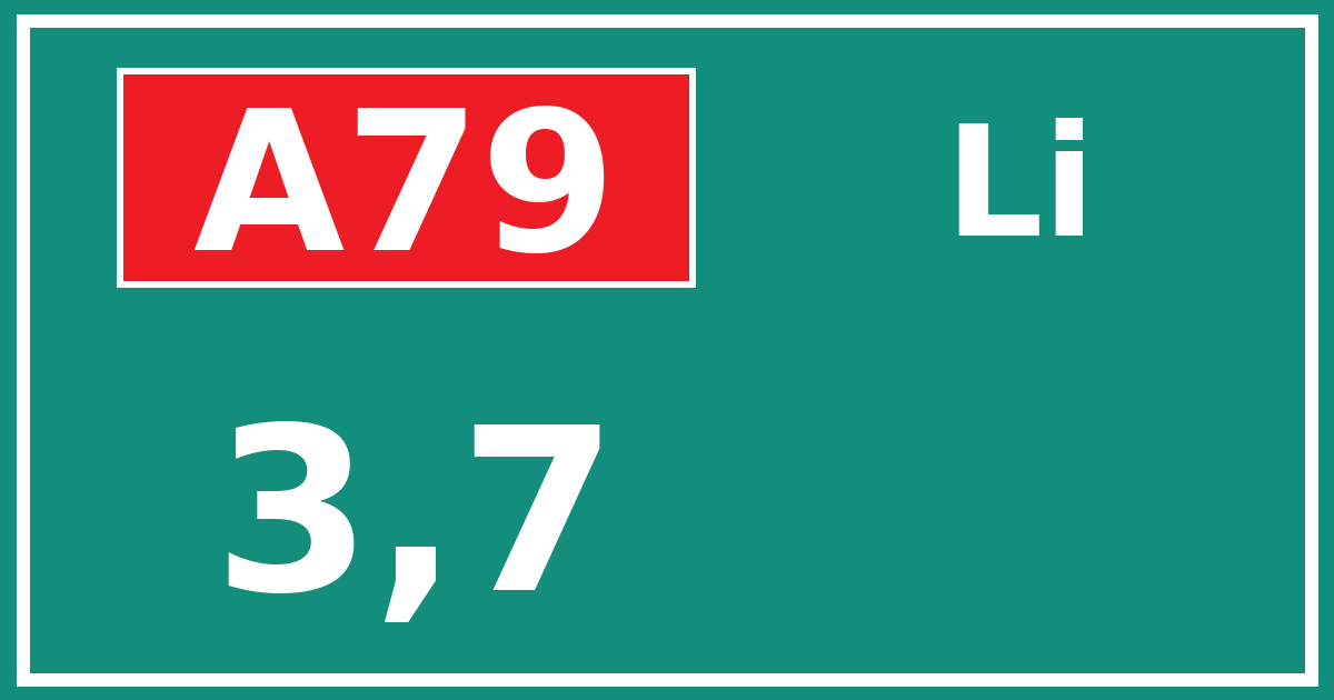 Hectometerbord A79 3,7 zijde Li