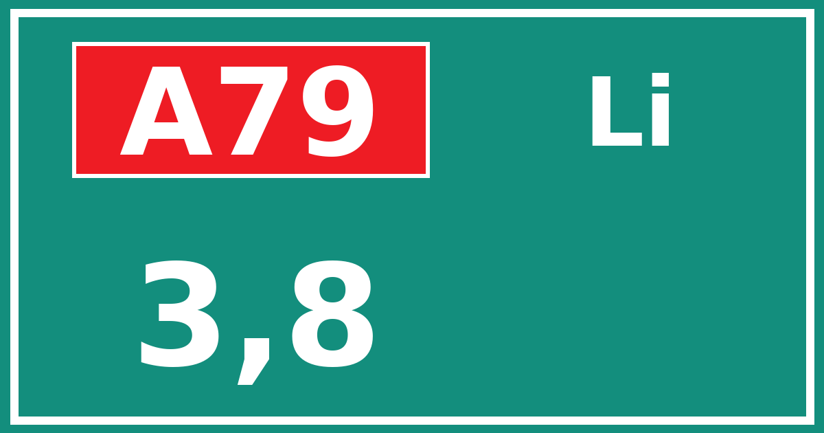 Hectometerbord A79 3,8 zijde Li