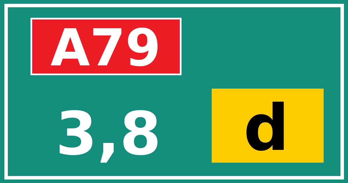 Hectometerbord A79 3,8 letter d