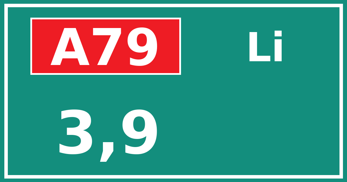 Hectometerbord A79 3,9 zijde Li