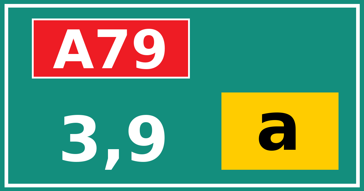 Hectometerbord A79 3,9 letter a