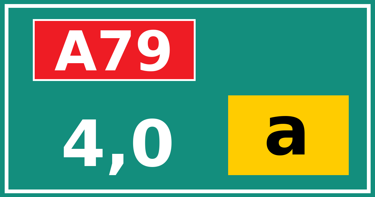 Hectometerbord A79 4,0 letter a