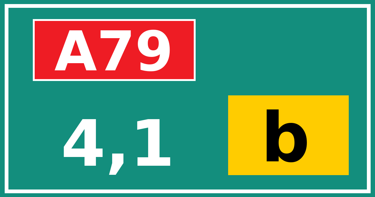 Hectometerbord A79 4,1 letter b