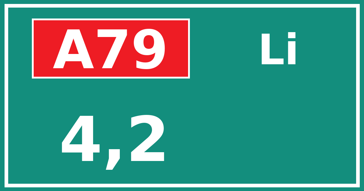 Hectometerbord A79 4,2 zijde Li
