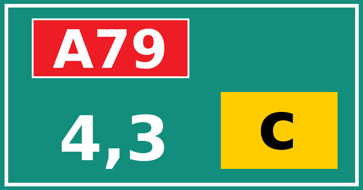 Hectometerbord A79 4,3 letter c