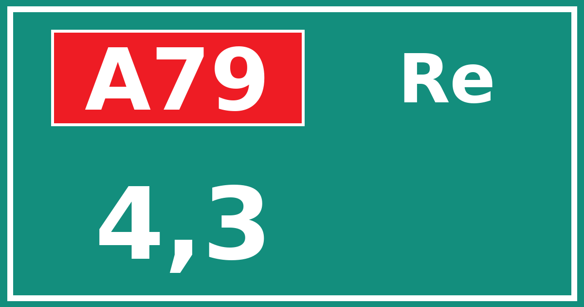 Hectometerbord A79 4,3 zijde Re