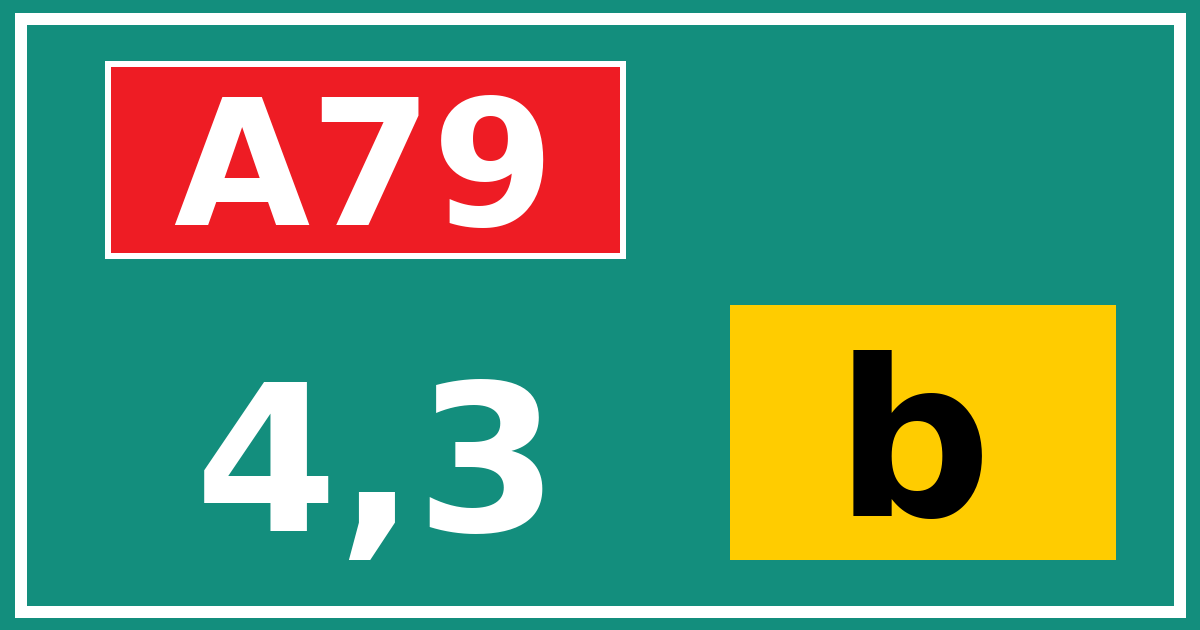 Hectometerbord A79 4,3 letter b