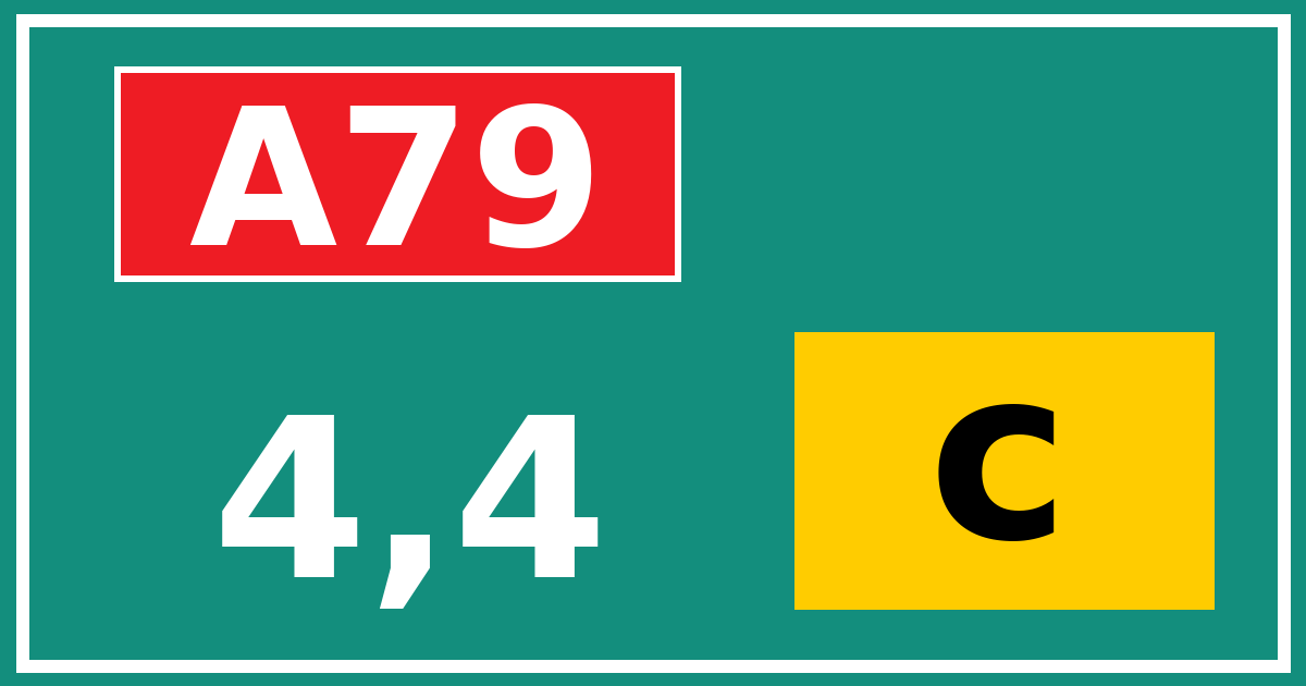 Hectometerbord A79 4,4 letter c