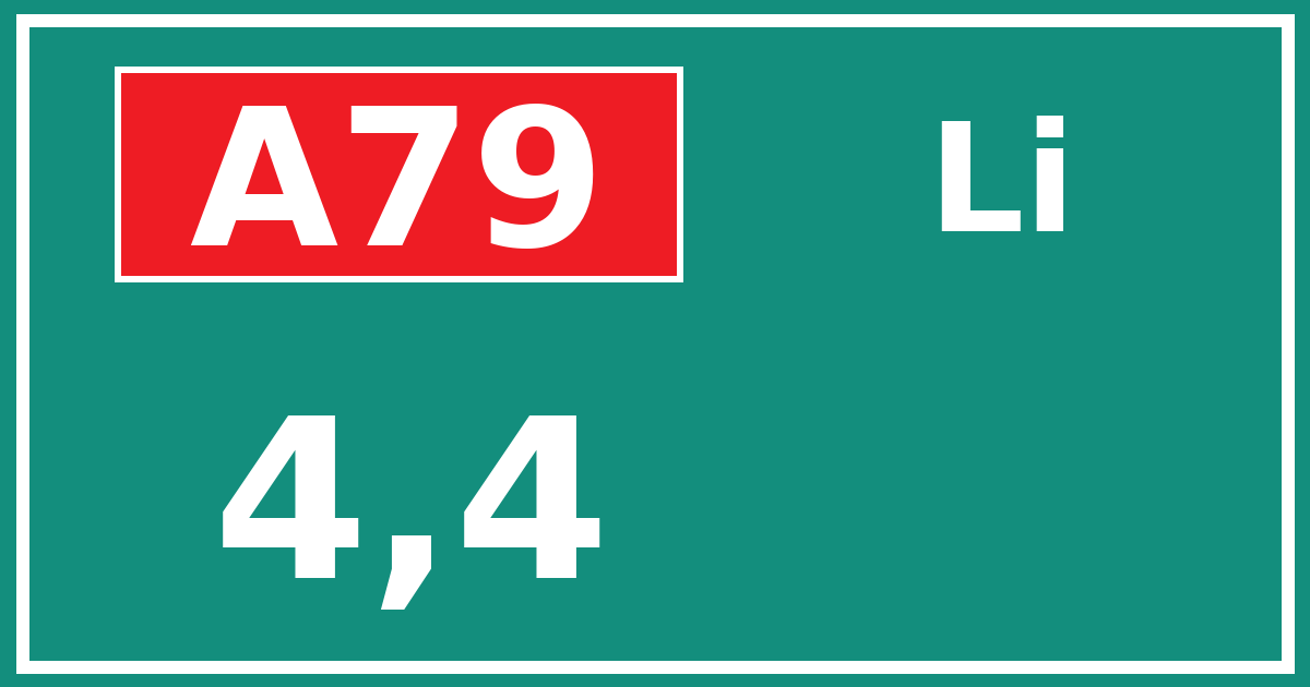 Hectometerbord A79 4,4 zijde Li