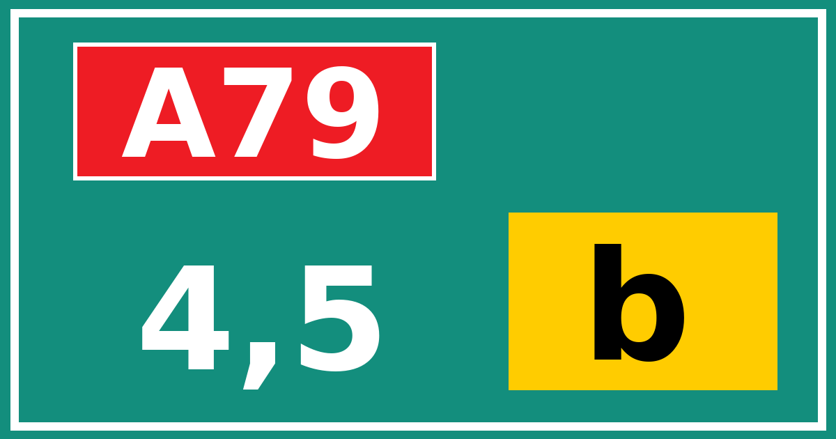 Hectometerbord A79 4,5 letter b