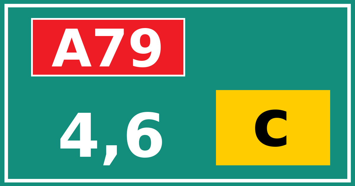 Hectometerbord A79 4,6 letter c