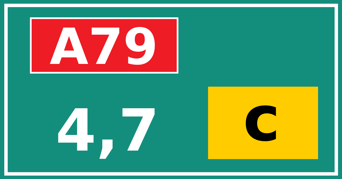 Hectometerbord A79 4,7 letter c