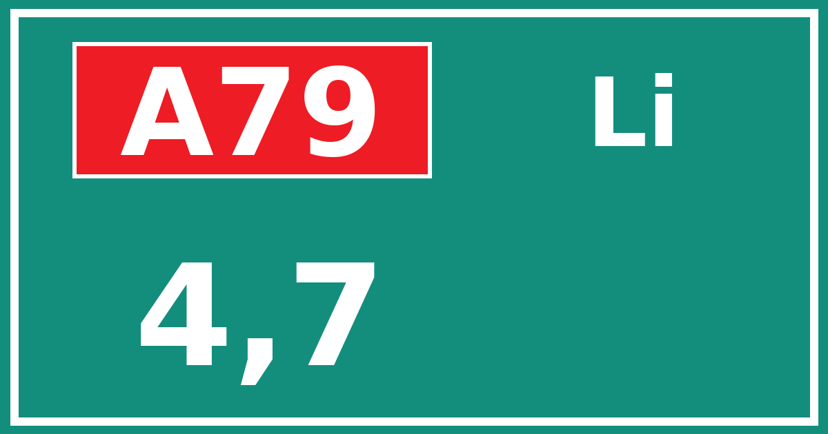 Hectometerbord A79 4,7 zijde Li