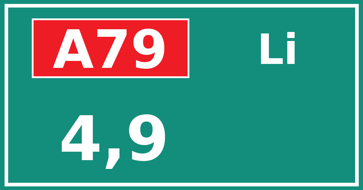 Hectometerbord A79 4,9 zijde Li