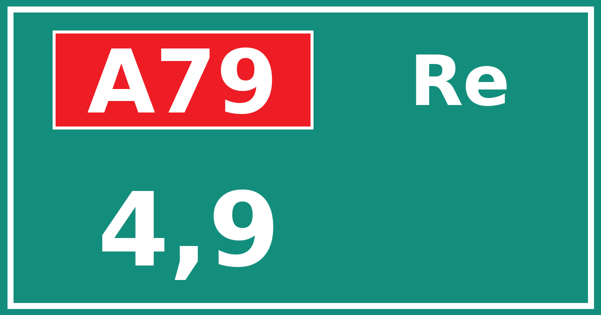 Hectometerbord A79 4,9 zijde Re