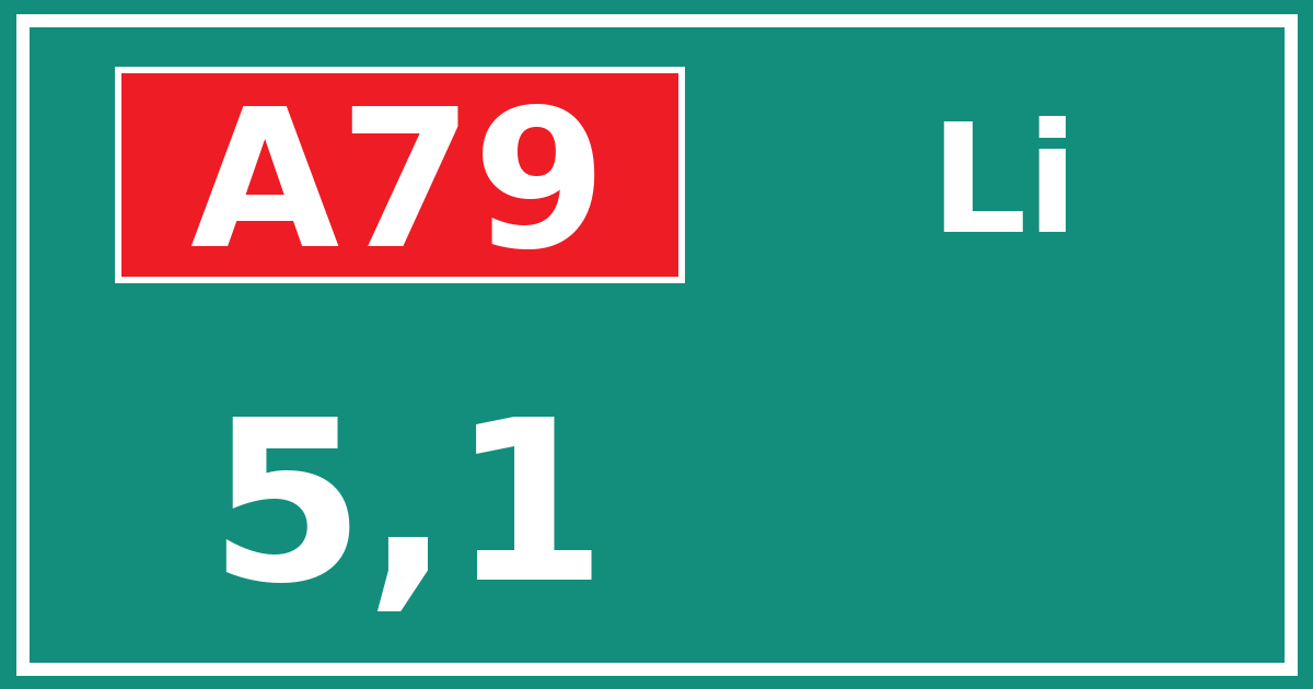 Hectometerbord A79 5,1 zijde Li