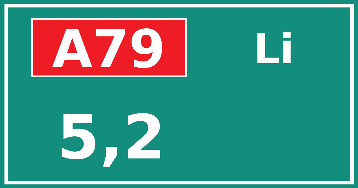 Hectometerbord A79 5,2 zijde Li