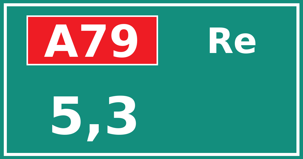 Hectometerbord A79 5,3 zijde Re