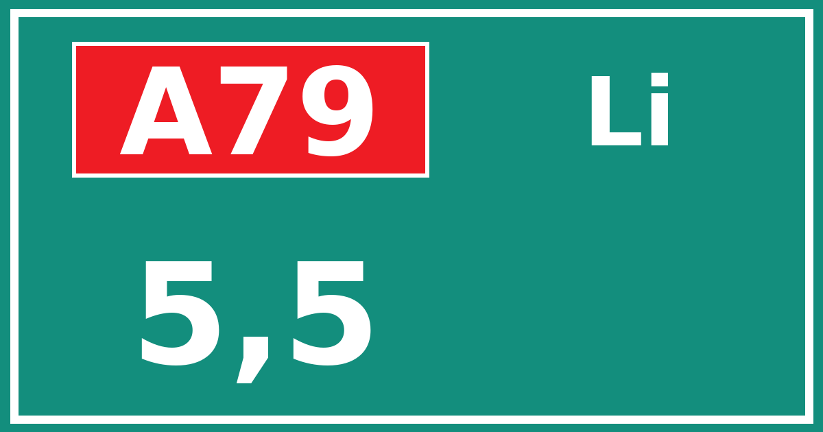 Hectometerbord A79 5,5 zijde Li