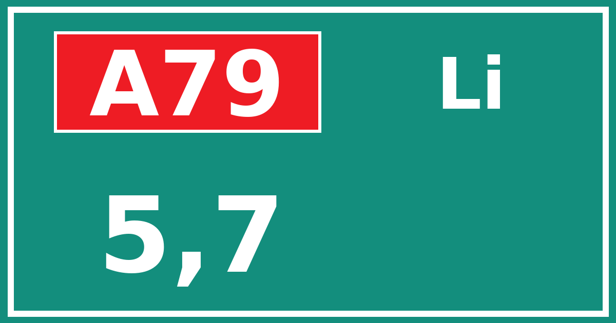 Hectometerbord A79 5,7 zijde Li