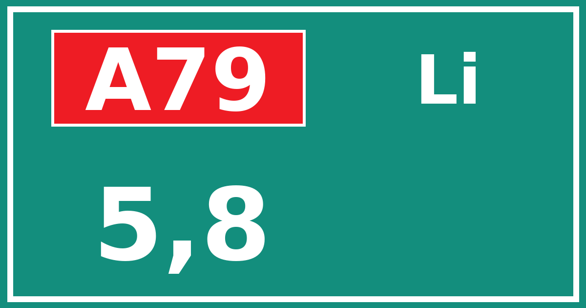 Hectometerbord A79 5,8 zijde Li