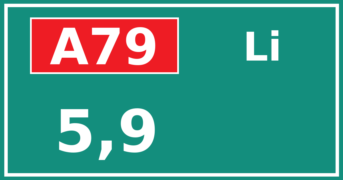 Hectometerbord A79 5,9 zijde Li