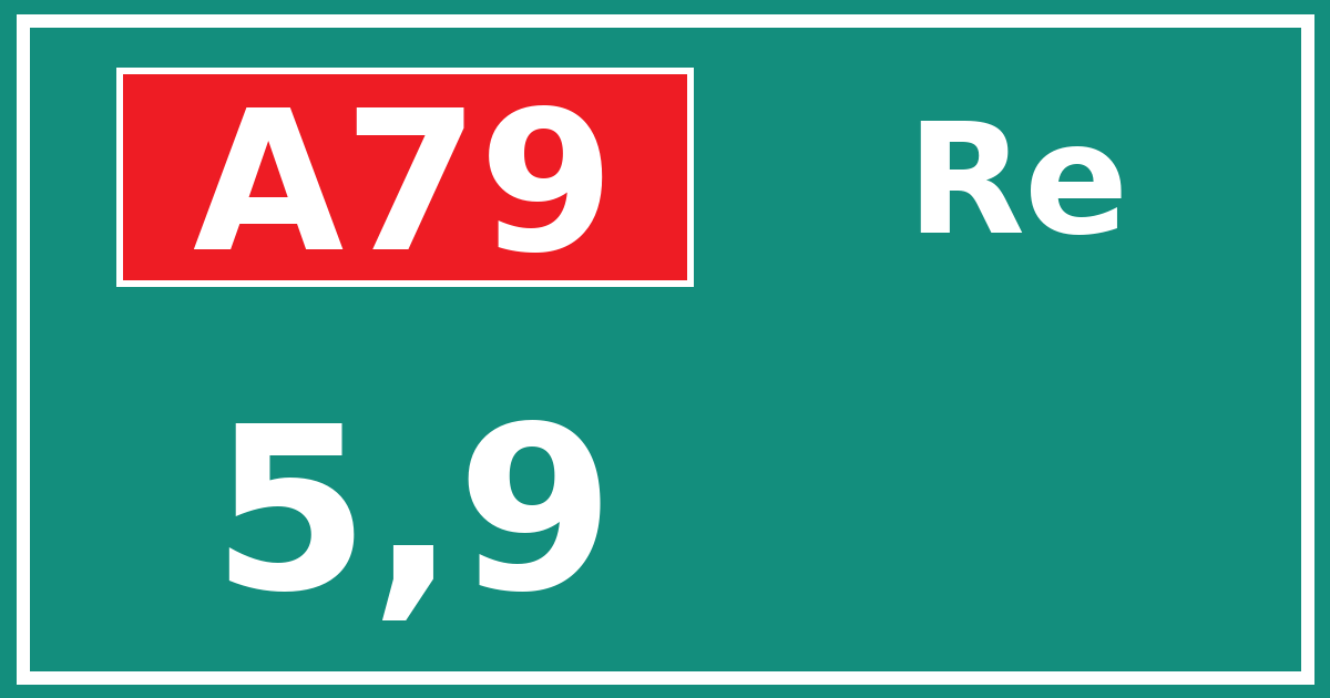 Hectometerbord A79 5,9 zijde Re