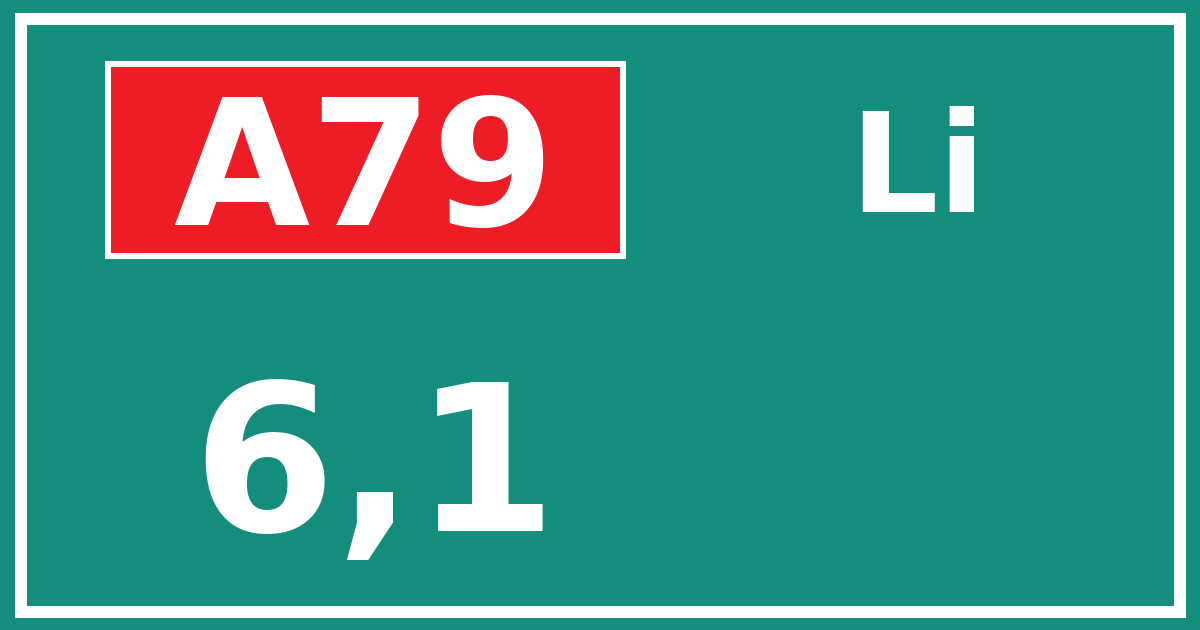Hectometerbord A79 6,1 zijde Li