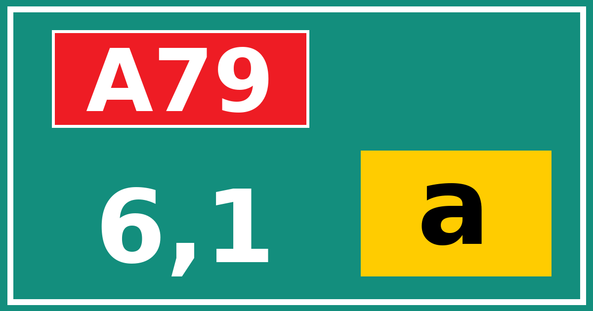 Hectometerbord A79 6,1 letter a