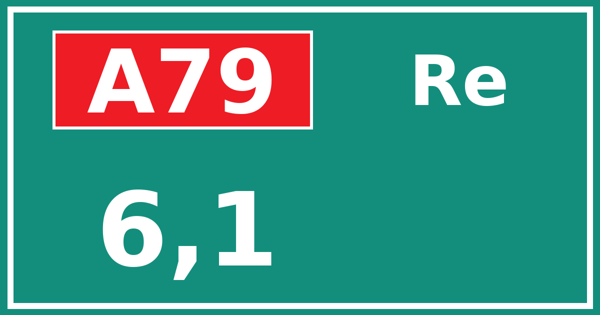 Hectometerbord A79 6,1 zijde Re