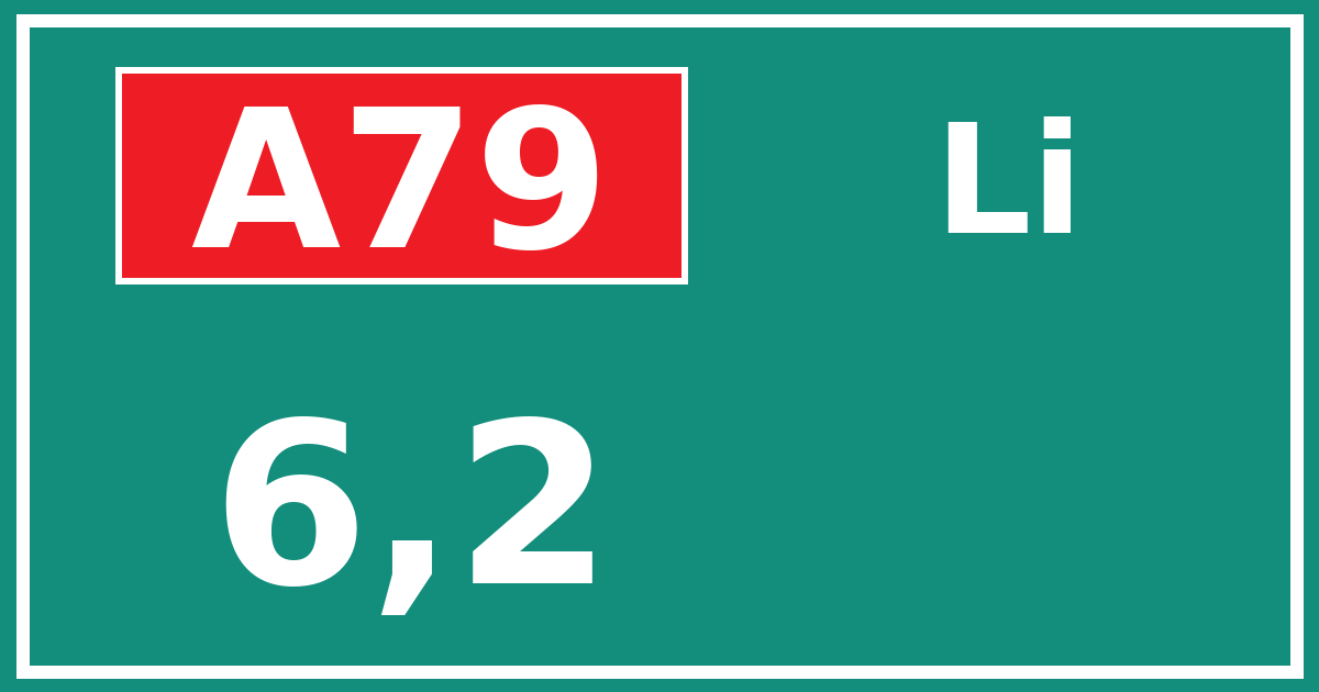 Hectometerbord A79 6,2 zijde Li