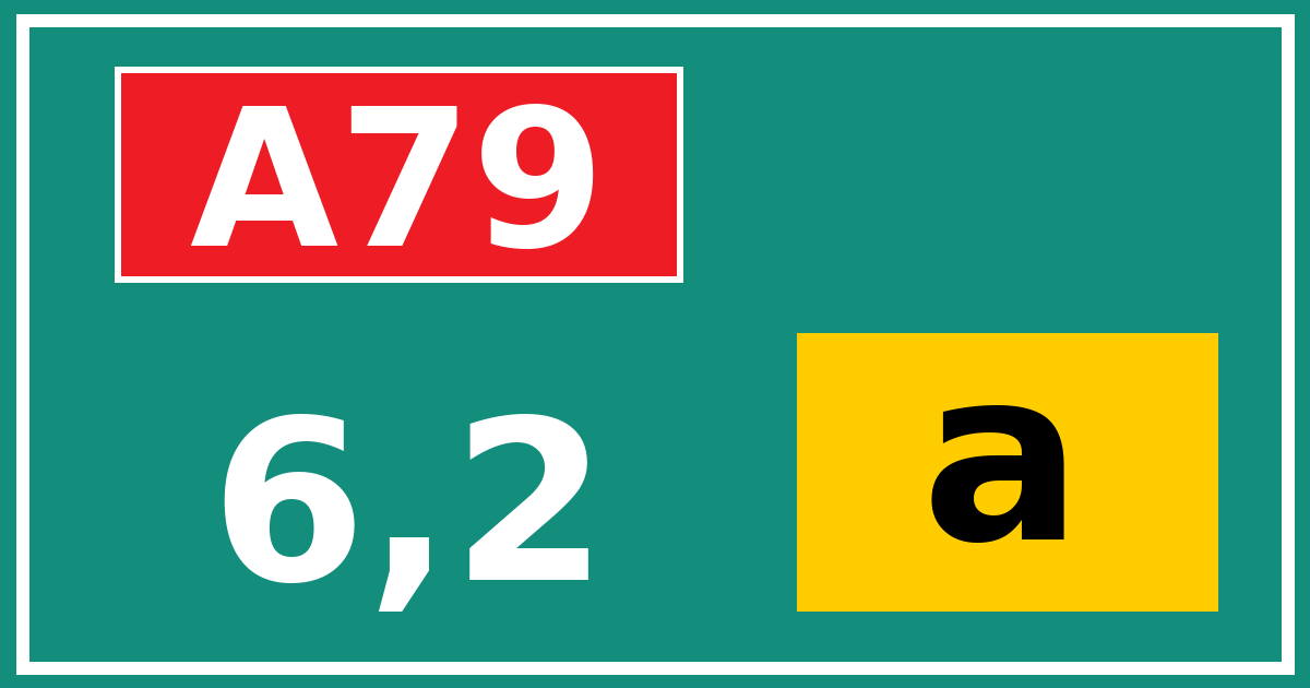 Hectometerbord A79 6,2 letter a