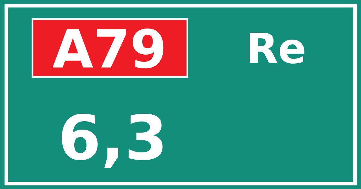 Hectometerbord A79 6,3 zijde Re