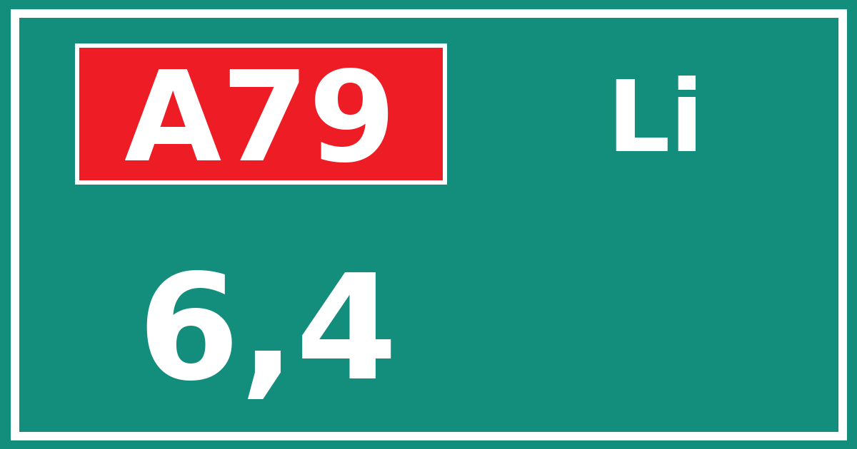 Hectometerbord A79 6,4 zijde Li