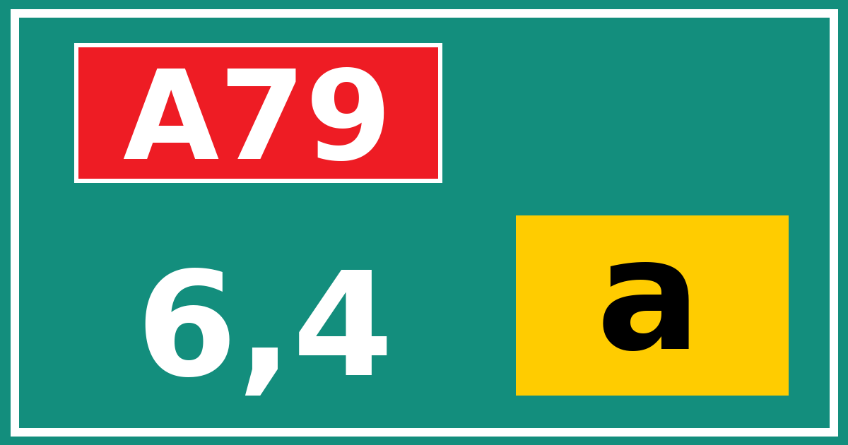 Hectometerbord A79 6,4 letter a