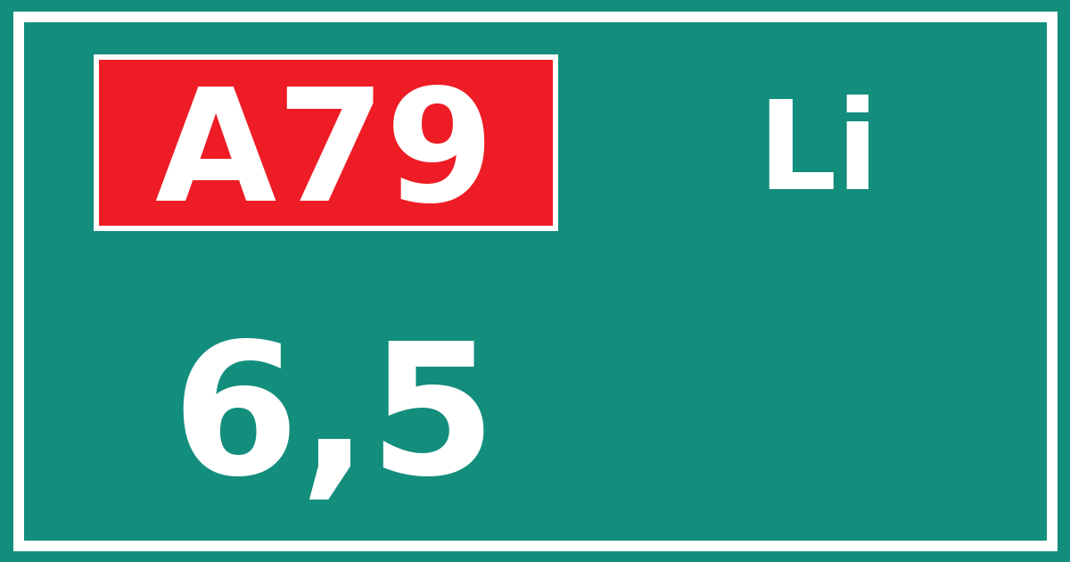 Hectometerbord A79 6,5 zijde Li