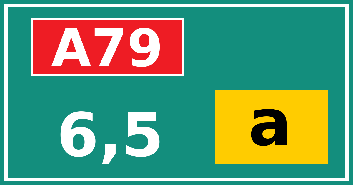 Hectometerbord A79 6,5 letter a