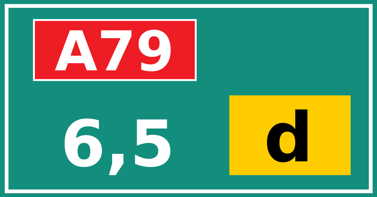 Hectometerbord A79 6,5 letter d