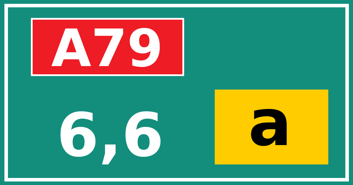 Hectometerbord A79 6,6 letter a